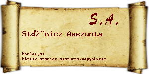 Stánicz Asszunta névjegykártya